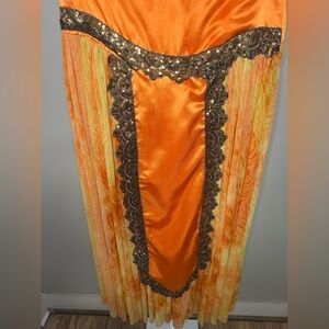 Beautiful Handmade Orange and Yellow Skirt with Sequin and Sparkle Details